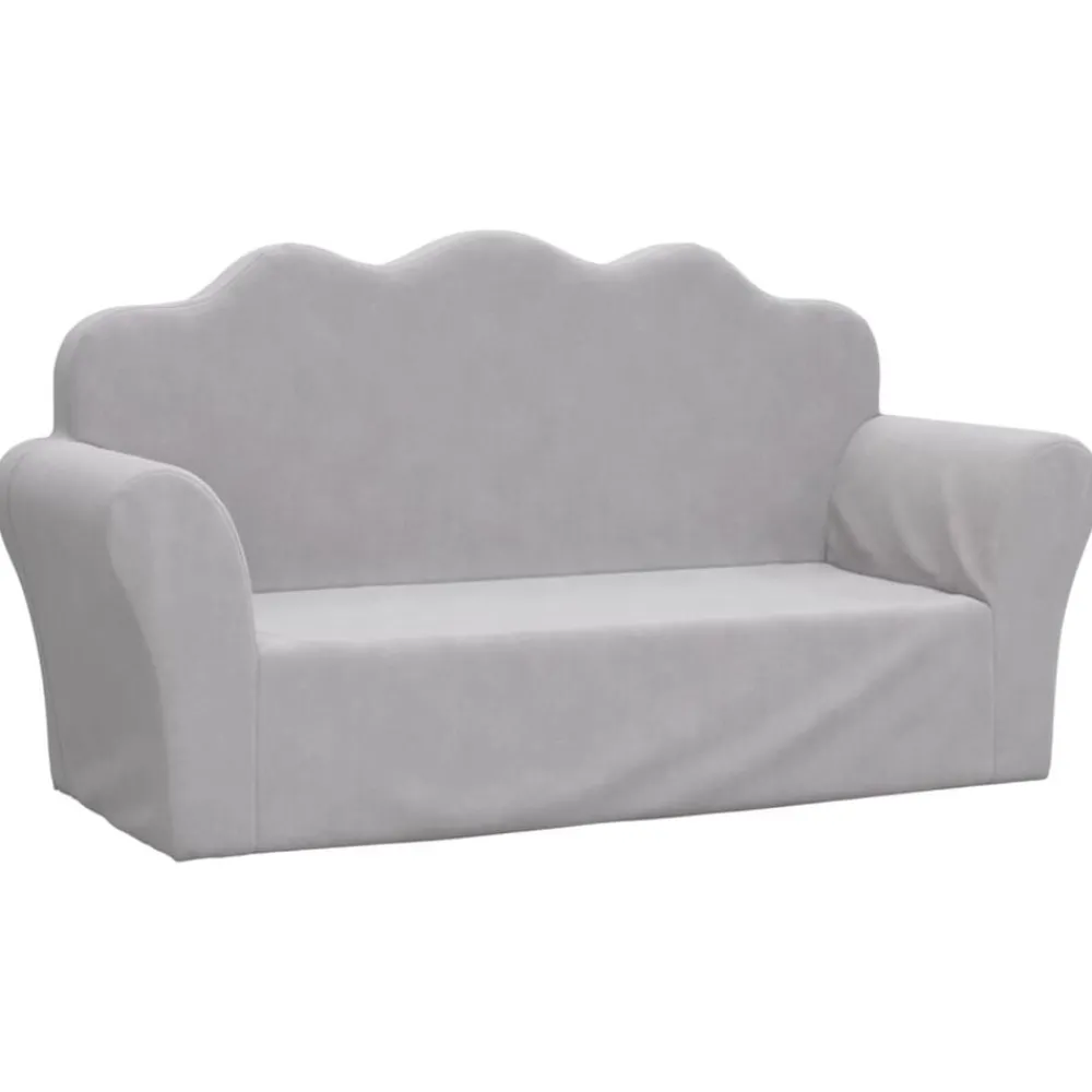 Mobilier Pour Bébés & Tout-Petits-vidaXL Canapé pour enfants 2 places peluche douce Gris clair
