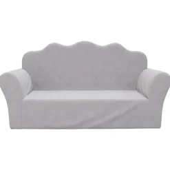 Mobilier Pour Bébés & Tout-Petits-vidaXL Canapé pour enfants 2 places peluche douce Gris clair