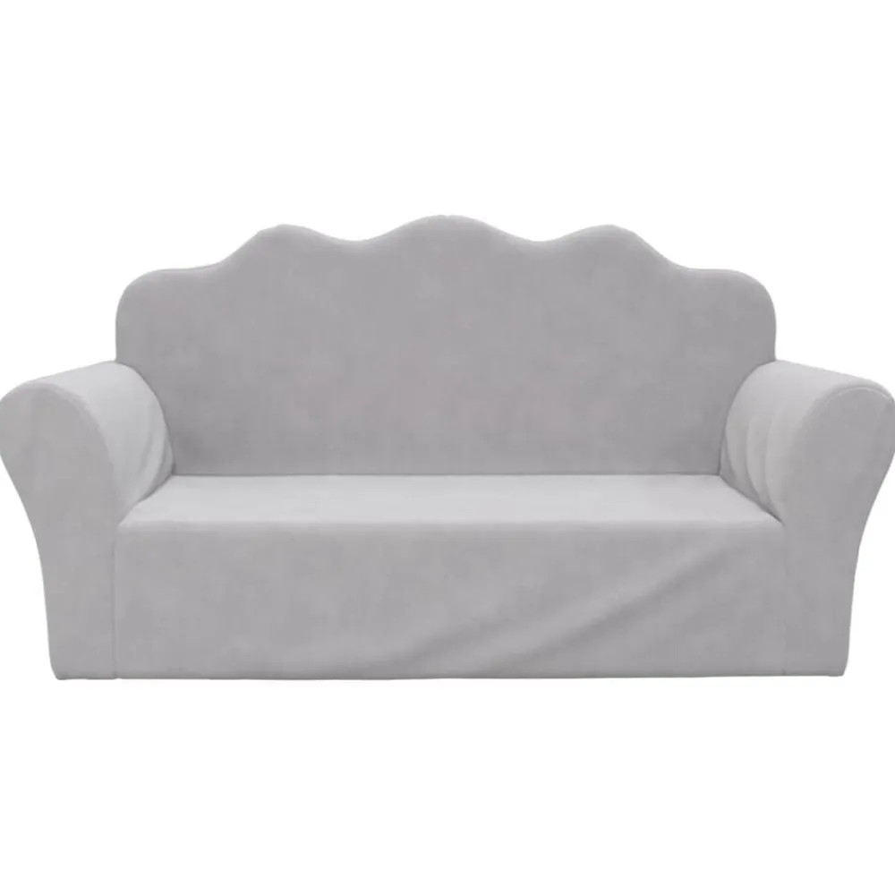 Mobilier Pour Bébés & Tout-Petits-vidaXL Canapé pour enfants 2 places peluche douce Gris clair