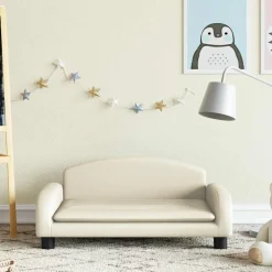 vidaXL Canapé pour enfants crème 70x45x30 cm similicuir