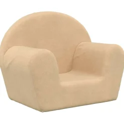 vidaXL Canapé pour enfants crème peluche douce