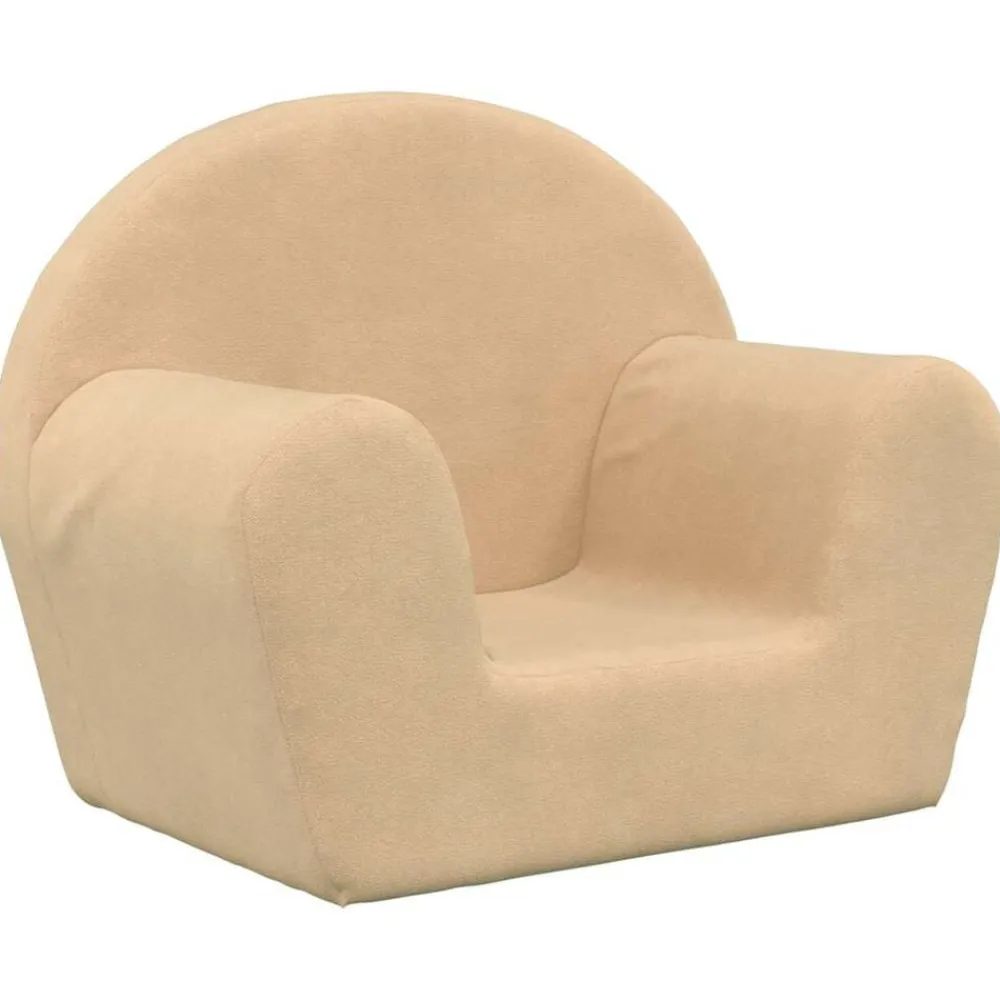 vidaXL Canapé pour enfants crème peluche douce