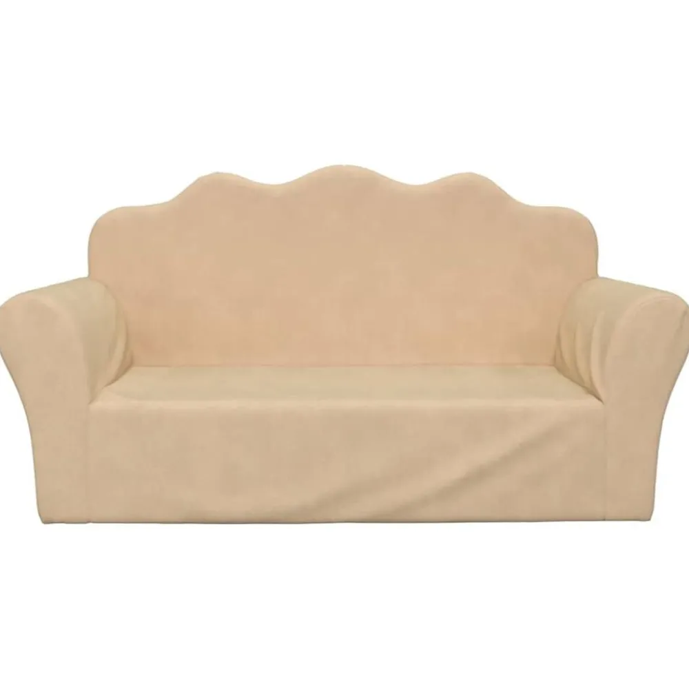 Mobilier Pour Bébés & Tout-Petits-vidaXL Canapé pour enfants 2 places crème peluche douce Crème
