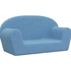 Mobilier Pour Bébés & Tout-Petits-vidaXL Canapé pour enfants 2 places peluche douce Bleu