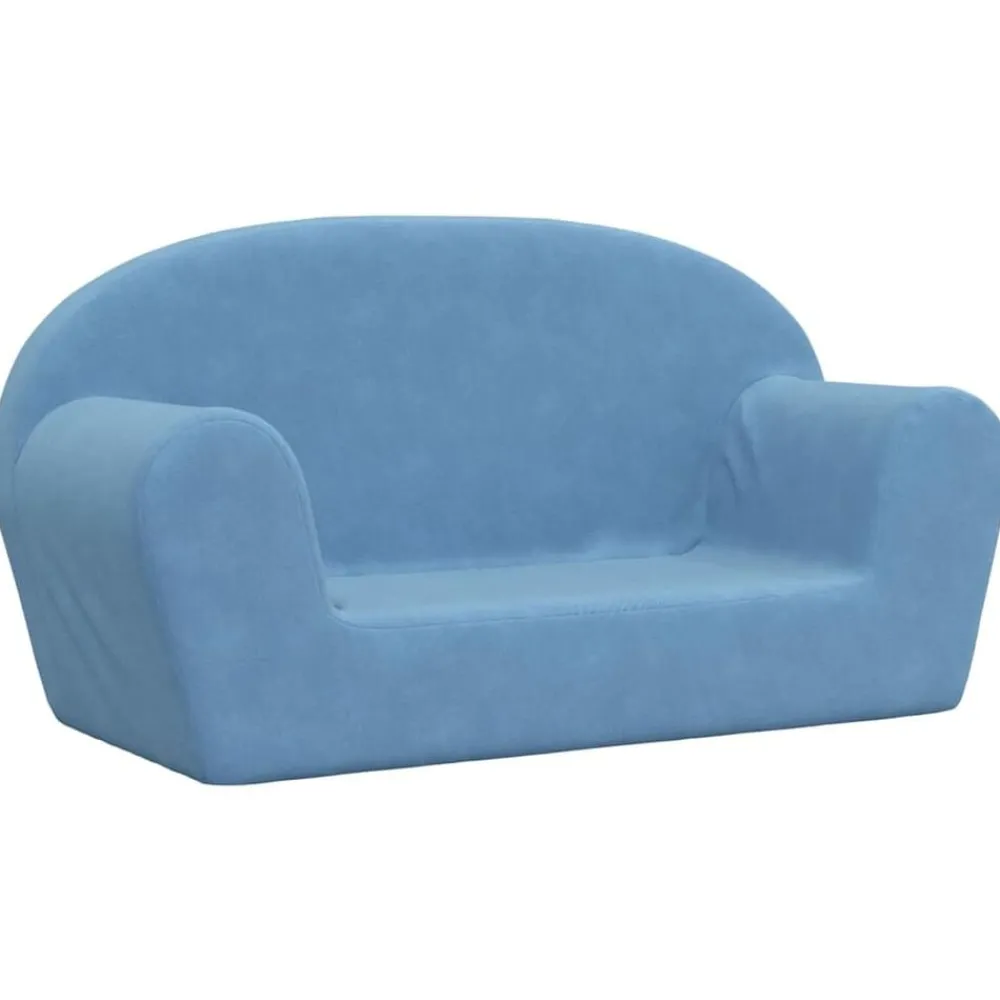 Mobilier Pour Bébés & Tout-Petits-vidaXL Canapé pour enfants 2 places peluche douce Bleu