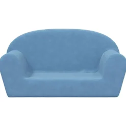 Mobilier Pour Bébés & Tout-Petits-vidaXL Canapé pour enfants 2 places peluche douce Bleu
