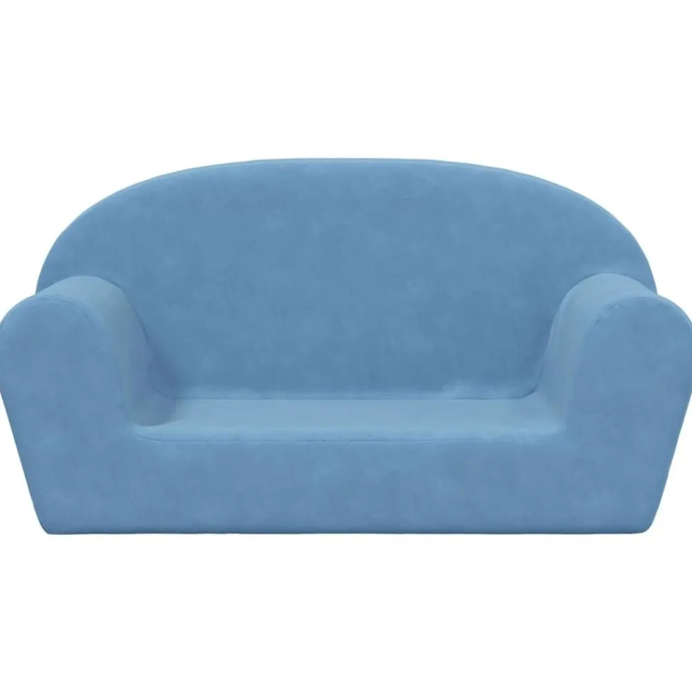 Mobilier Pour Bébés & Tout-Petits-vidaXL Canapé pour enfants 2 places peluche douce Bleu