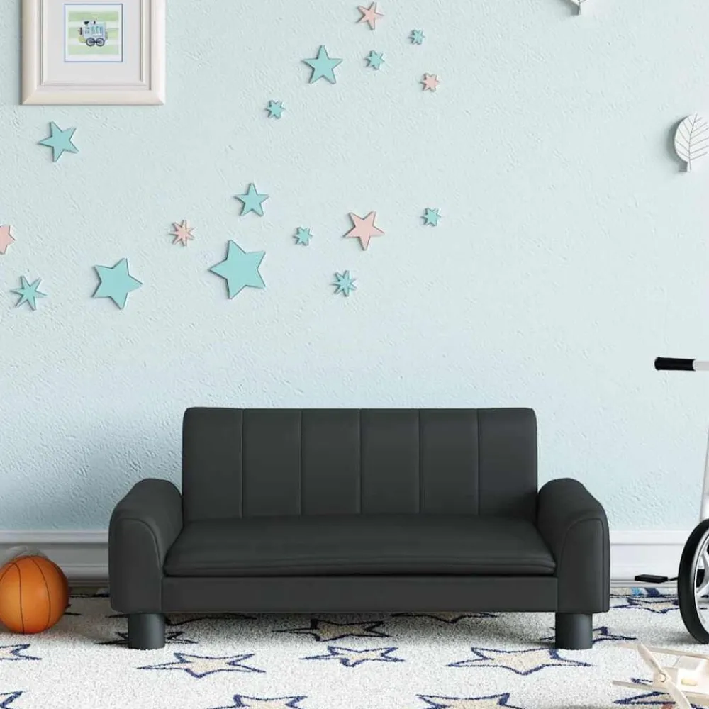 Mobilier Pour Bébés & Tout-Petits-vidaXL Canapé pour enfants 70x45x30 cm similicuir Noir