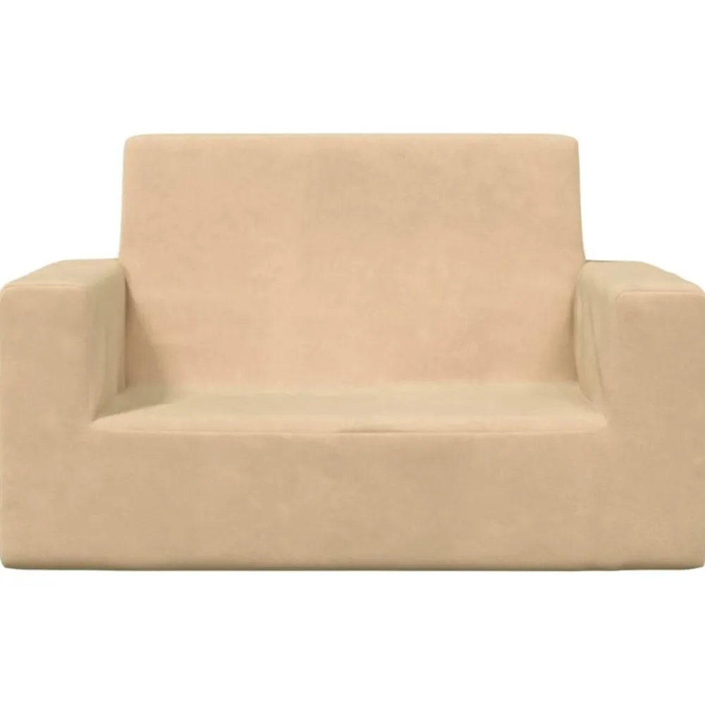 Mobilier Pour Bébés & Tout-Petits-vidaXL Canapé pour enfants à 2 places Crème Peluche douce Crème