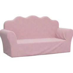 vidaXL Canapé pour enfants 2 places Peluche douce