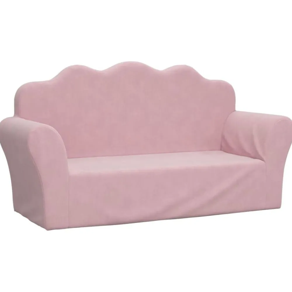 vidaXL Canapé pour enfants 2 places Peluche douce