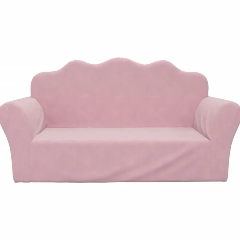 vidaXL Canapé pour enfants 2 places Peluche douce