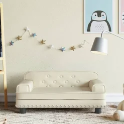 Mobilier Pour Bébés & Tout-Petits-vidaXL Canapé pour enfants crème 70x45x30 cm similicuir Cr&egrave;me