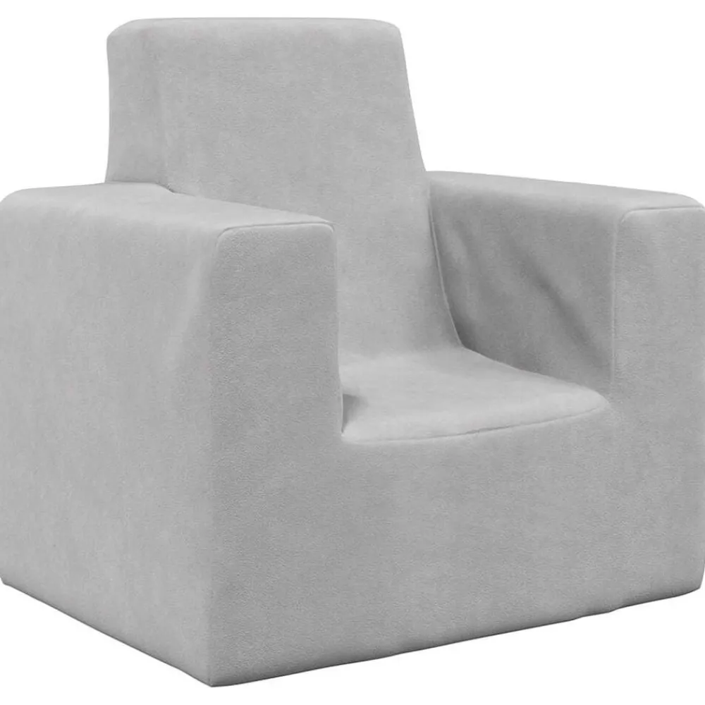 Mobilier Pour Bébés & Tout-Petits-vidaXL Canapé pour enfants Peluche douce Gris clair