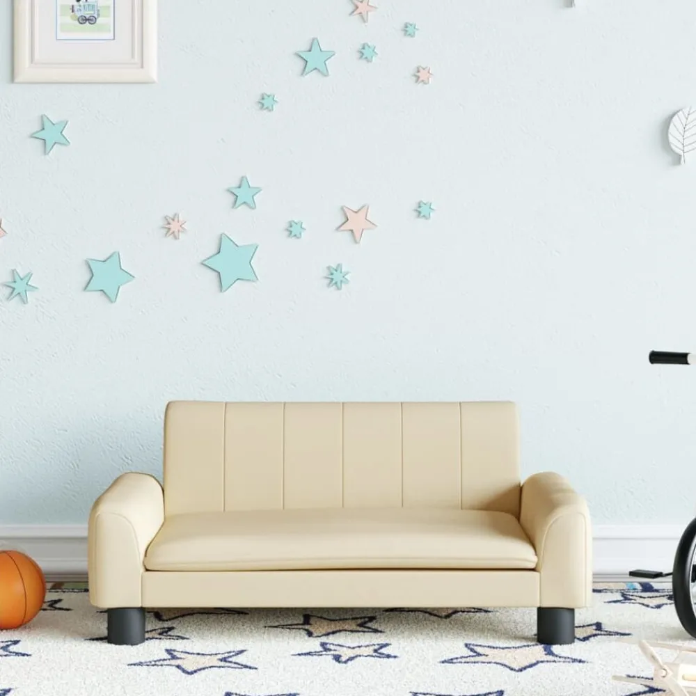 Mobilier Pour Bébés & Tout-Petits-vidaXL Canapé pour enfants crème 70x45x30 cm tissu Crème