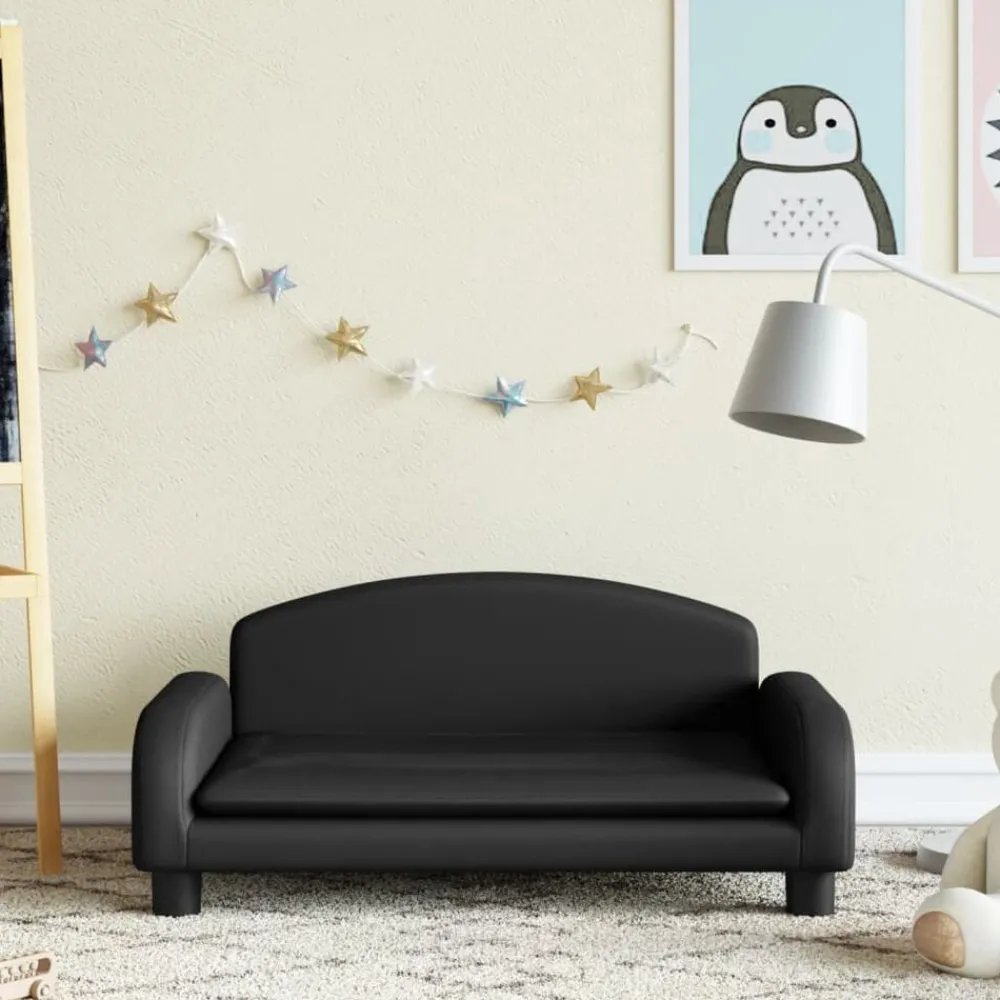 Mobilier Pour Bébés & Tout-Petits-vidaXL Canapé pour enfants 70x45x30 cm similicuir Noir