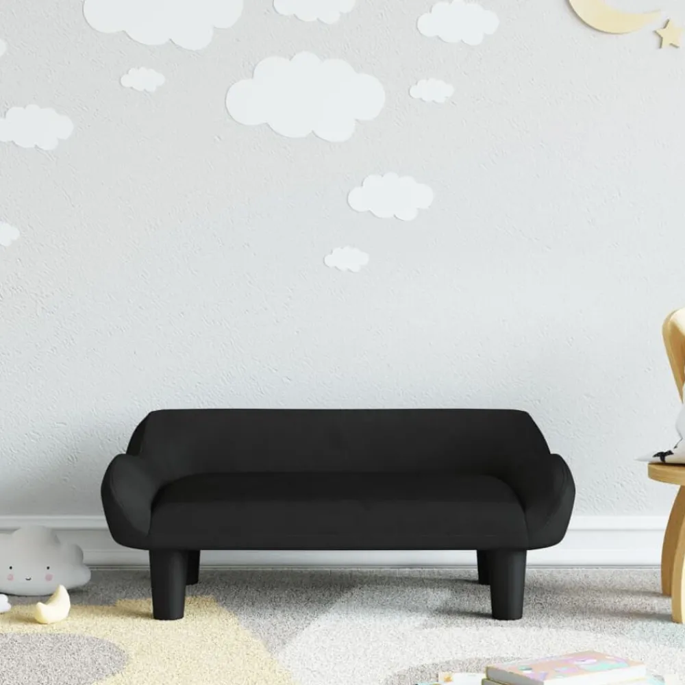 Mobilier Pour Bébés & Tout-Petits-vidaXL Canapé pour enfants 70x40x24 cm velours Noir