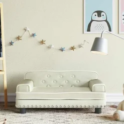 vidaXL Canapé pour enfants crème 70x45x30 cm velours