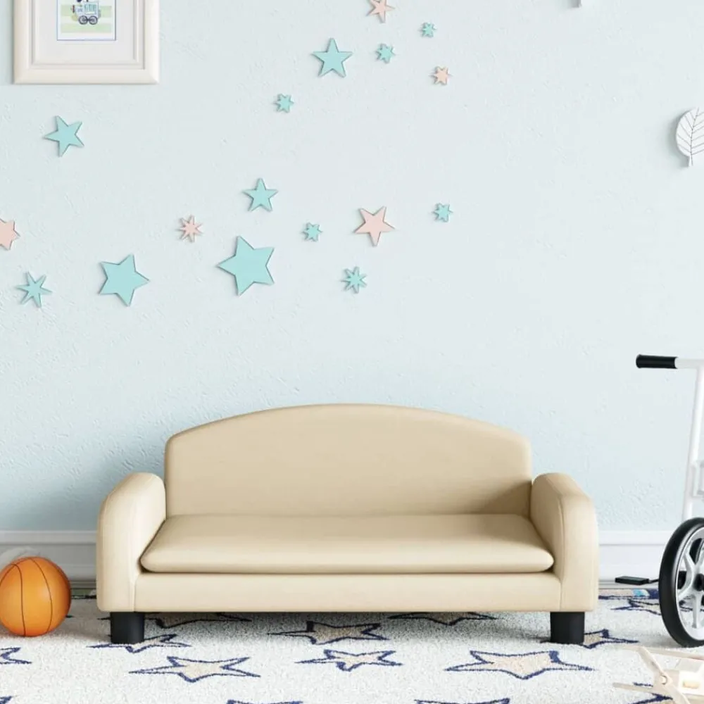 Mobilier Pour Bébés & Tout-Petits-vidaXL Canapé pour enfants crème 70x45x30 cm tissu Crème