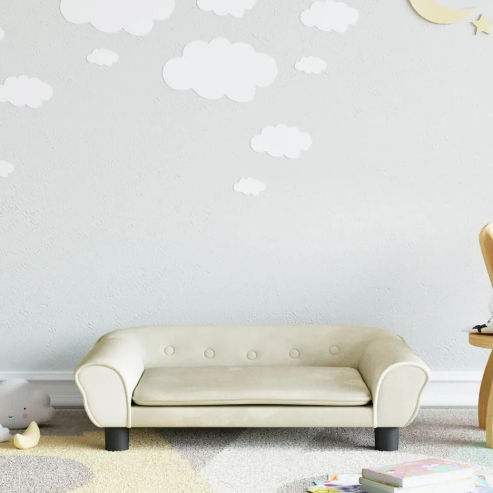 Mobilier Pour Bébés & Tout-Petits-vidaXL Canapé pour enfants crème 70x45x26 cm velours Crème