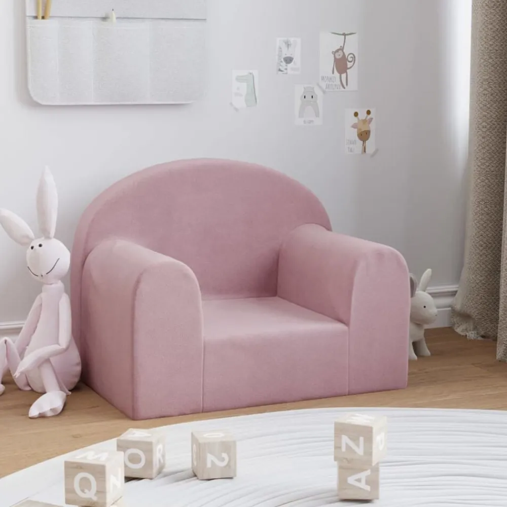 Mobilier Pour Bébés & Tout-Petits-vidaXL Canapé pour enfants peluche douce Rose