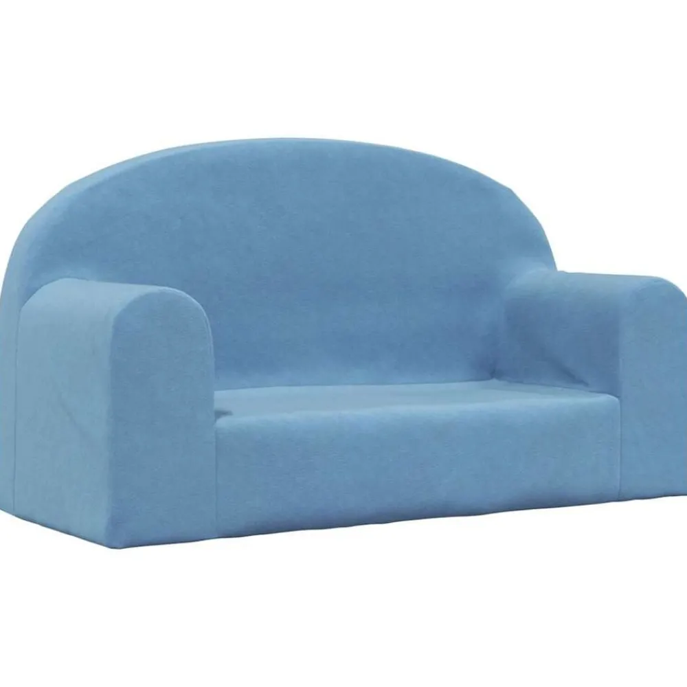 Mobilier Pour Bébés & Tout-Petits-vidaXL Canapé pour enfants 2 places peluche douce Bleu