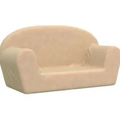 vidaXL Canapé pour enfants 2 places crème peluche douce
