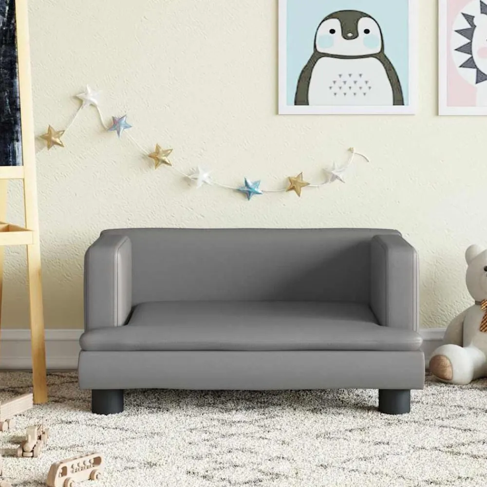 Mobilier Pour Bébés & Tout-Petits-vidaXL Canapé pour enfants 60x40x30 cm similicuir Gris