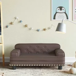 Mobilier Pour Bébés & Tout-Petits-vidaXL Canapé pour enfants 70x45x30 cm similicuir Marron