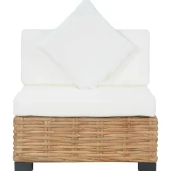 Mobilier De Jardin-vidaXL Canapé sans accoudoirs avec coussins Rotin naturel