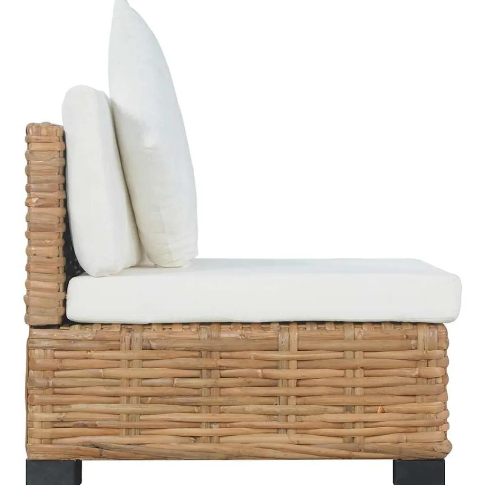 Mobilier De Jardin-vidaXL Canapé sans accoudoirs avec coussins Rotin naturel