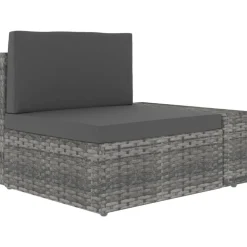 Mobilier De Jardin-vidaXL Canapé sectionnel 2 places Résine tressée Gris