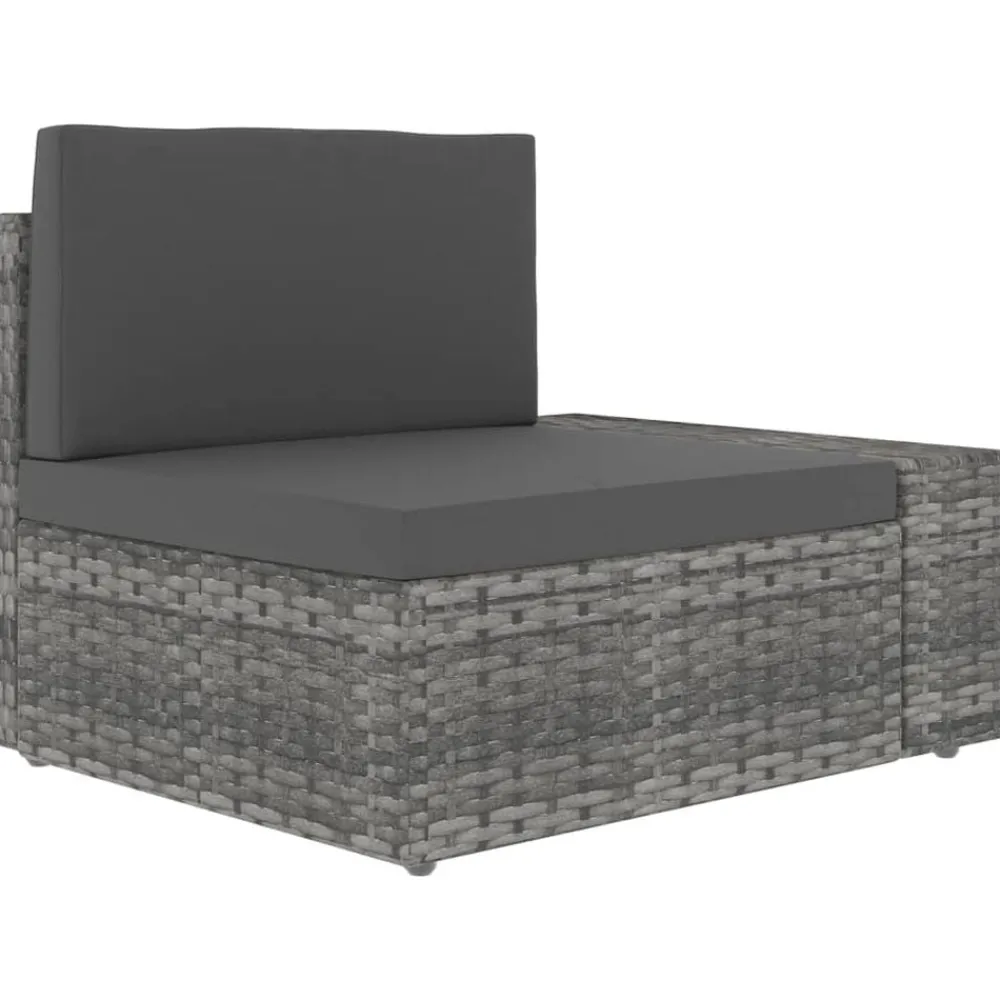 Mobilier De Jardin-vidaXL Canapé sectionnel 2 places Résine tressée Gris