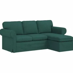 Canapés-vidaXL Canapé 195 x 138 x 80 cm tissu Vert foncé