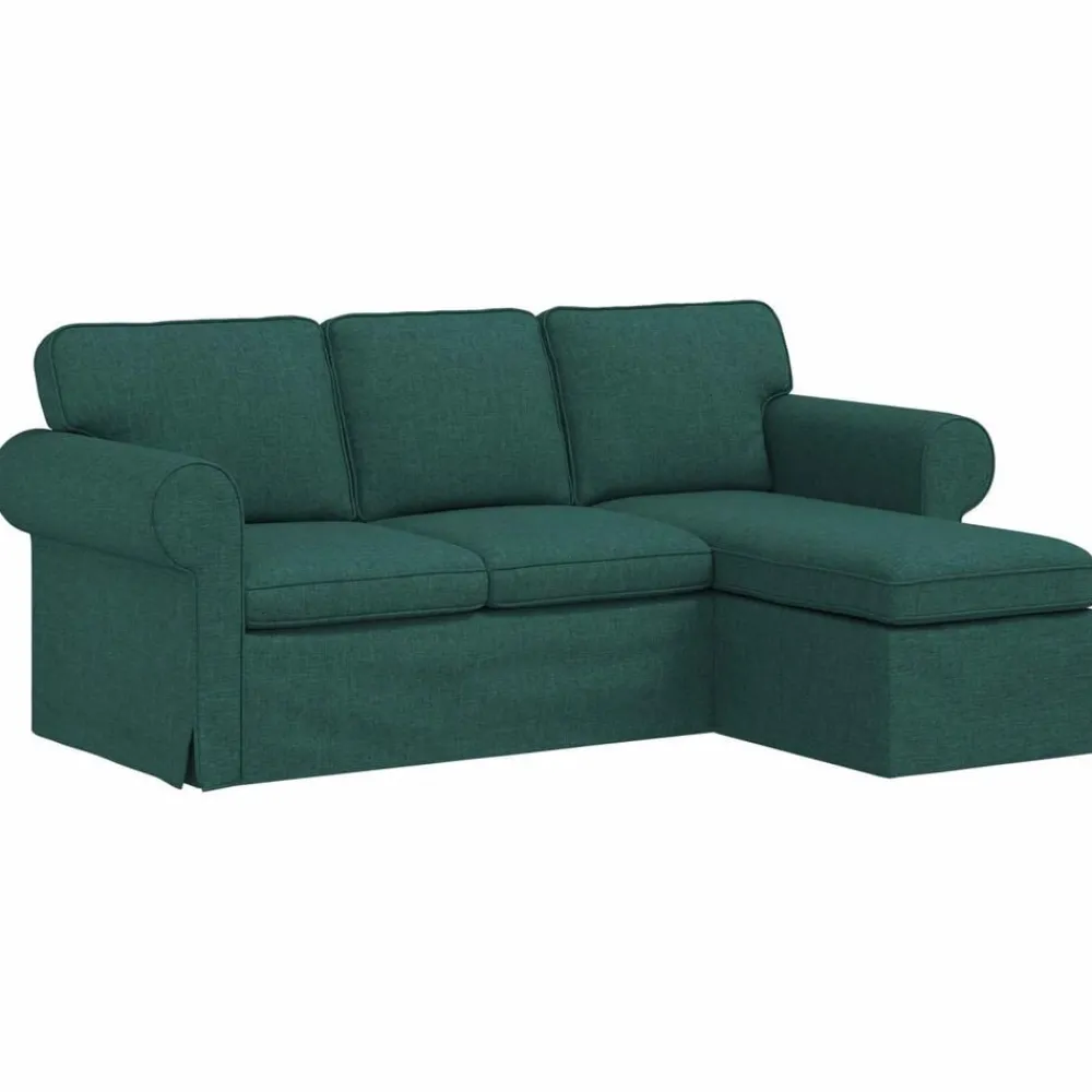 Canapés-vidaXL Canapé 195 x 138 x 80 cm tissu Vert foncé
