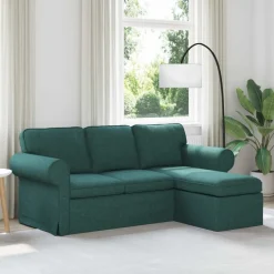 Canapés-vidaXL Canapé 195 x 138 x 80 cm tissu Vert foncé