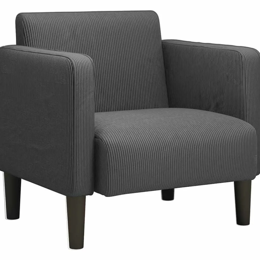 vidaXL Canapé-chaise accoudoirs 54 cm tissu velours côtelé