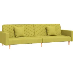 vidaXL Canapé-lit à 2 places avec deux oreillers Tissu