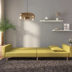 vidaXL Canapé-lit à 2 places avec deux oreillers Tissu