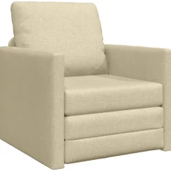 Canapés-vidaXL Canapé-lit 2 en 1 crème 112x174x55 cm tissu Crème