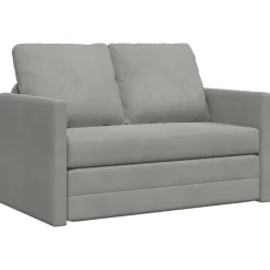 Canapés-vidaXL Canapé-lit 2 en 1 122x204x55 cm velours Gris clair