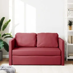 vidaXL Canapé-lit 2 en 1 rouge 112x174x55 cm similicuir