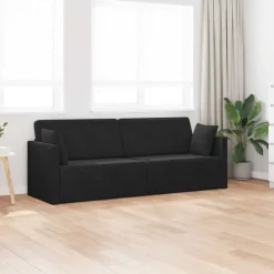 Canapés-vidaXL Canapé-lit au sol 213 x 70 x 77 cm Velours Noir