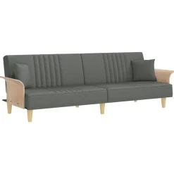 vidaXL Canapé-lit avec accoudoirs tissu