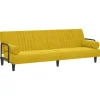 vidaXL Canapé-lit avec accoudoirs jaune velours