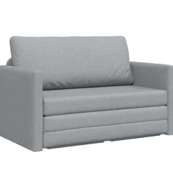 Canapés-vidaXL Canapé-Lit 110cm tissu Gris clair