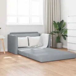 Canapés-vidaXL Canapé-Lit 110cm tissu Gris clair