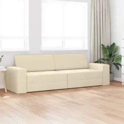 Canapés-vidaXL Canapé-Lit Crème 245 x 78 x 77 cm tissu Crème