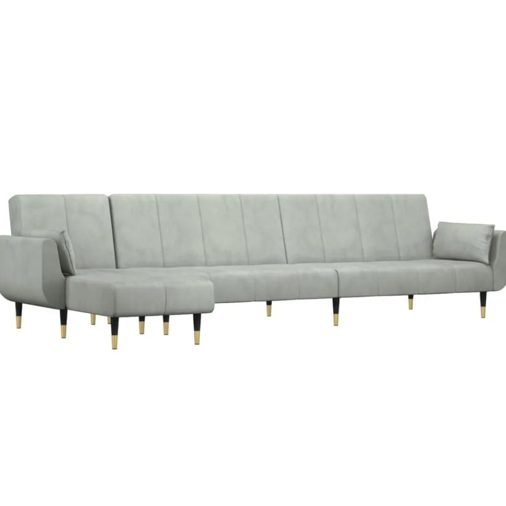 vidaXL Canapé-lit en forme de L 275x140x70 cm velours