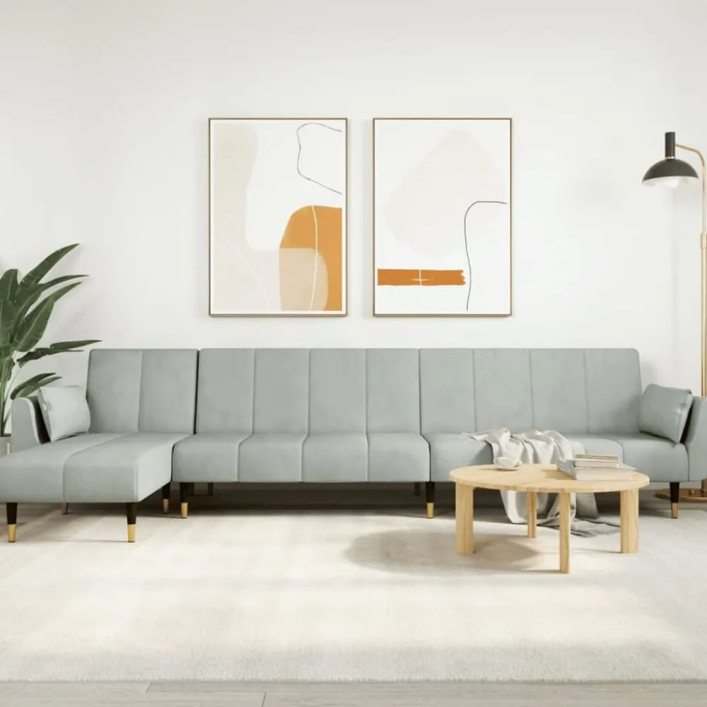vidaXL Canapé-lit en forme de L 275x140x70 cm velours